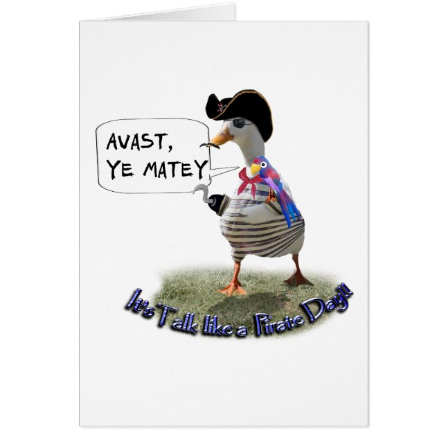 Cartão AVAST, MATEY! Será o dia de falação Pirata (Frente)