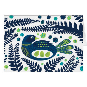 Cartão ave da floresta