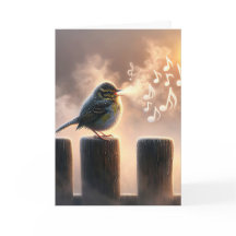 Ave De Aniversário Cantando De Manhã