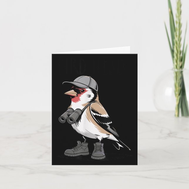 Cartão Ave Engraçado De Nerd De Pássaro A Ver Para Observ (Frente)