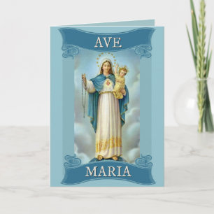 Cartão AVE MARIA VIRGEM MARIA MENINO JESUS Rosário