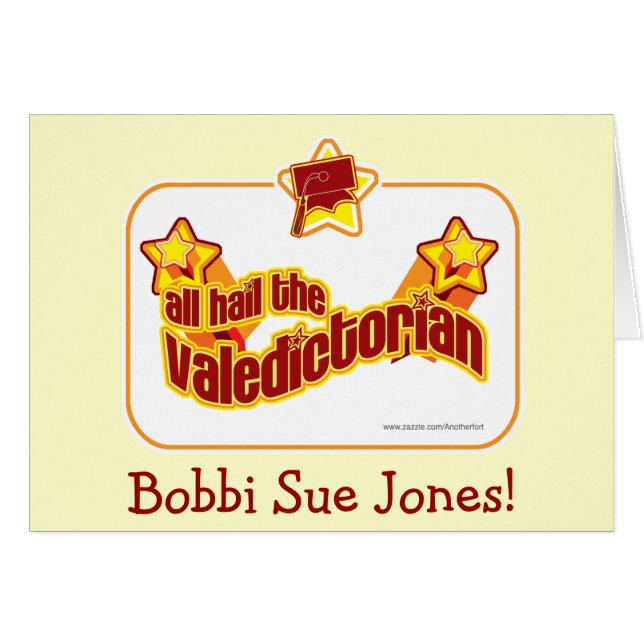 Cartão Ave o Valedictoriano (Frente Horizontal)