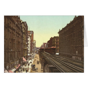 Cartão Avenida Chicago 1900 de Wabash