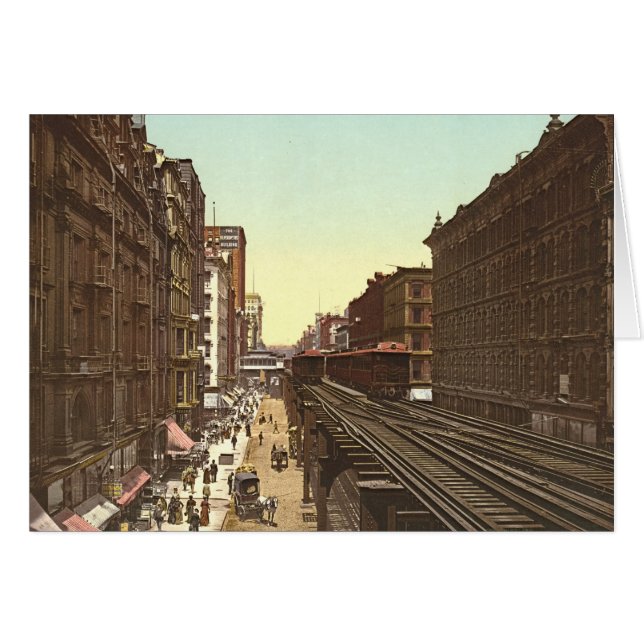 Cartão Avenida Chicago 1900 de Wabash (Frente Horizontal)