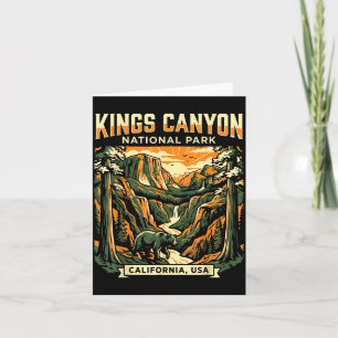 Cartão aventura no parque nacional vintage kings canyon
