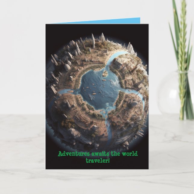 Cartão Aventura o viajante mundial (Frente)