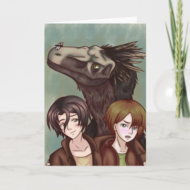 Cartão Aventuras com Dinossauro (Frente)