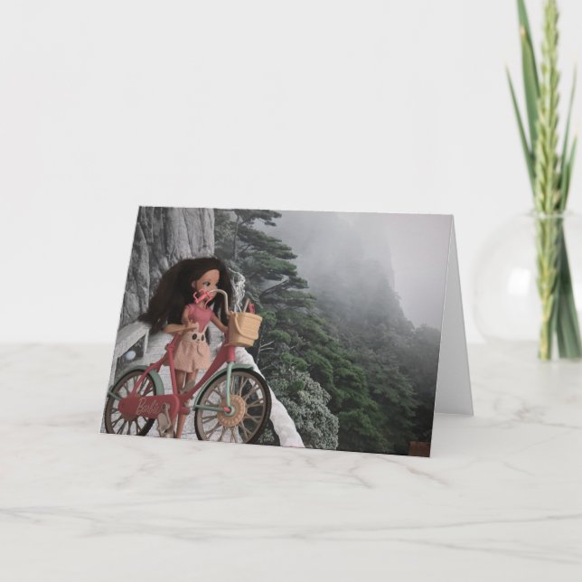 Cartão Aventuras na minha bicicleta. (Frente)