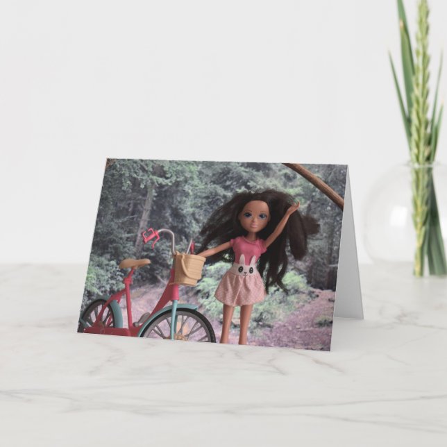 Cartão Aventuras na minha bicicleta. (Frente)