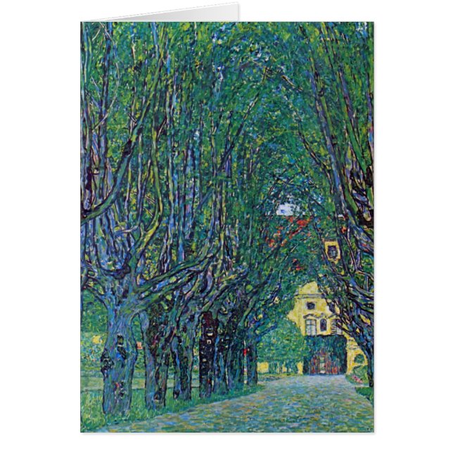 Cartão Avenue in Schloss Kammer Park por Gustav Klimt (Frente)