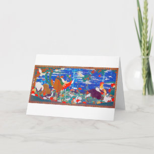 Cartão Aves, Animais e Plantas Flores (Esquerda) Jacuchu