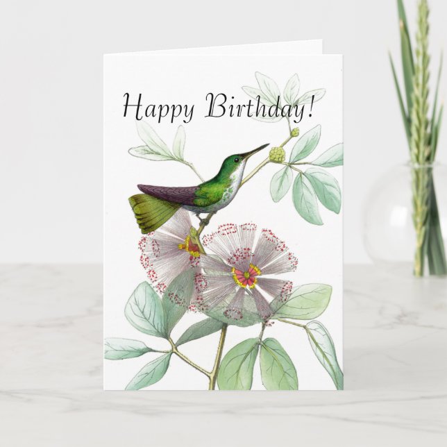 Cartão Aves de Capoeira Flores Animais Florais (Frente)