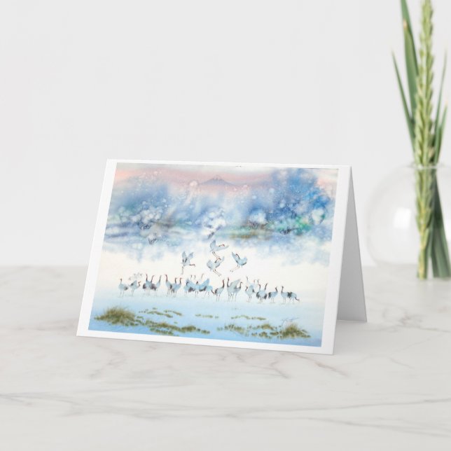 CARTÃO AVES DE FELICIDADE, JAPONÊS CRANE (Frente)