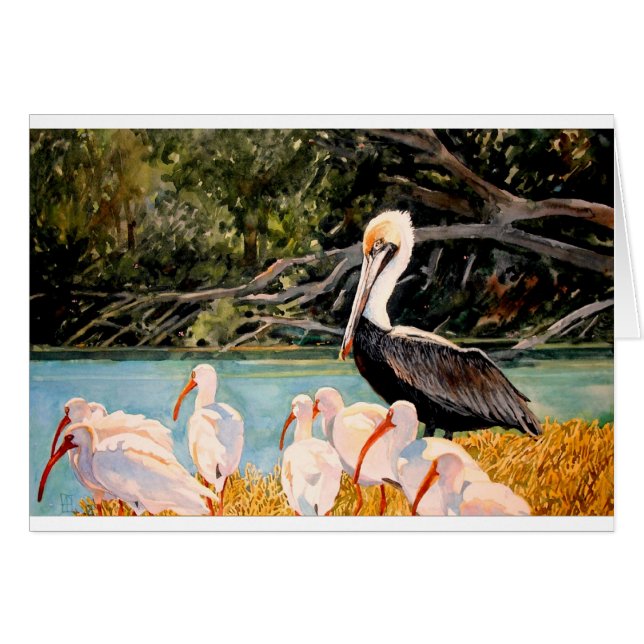 Cartão Aves de uma pena (Frente Horizontal)