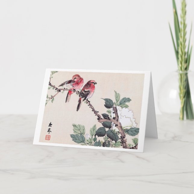 Cartão Aves e Flor, Imao Keinen (Frente)