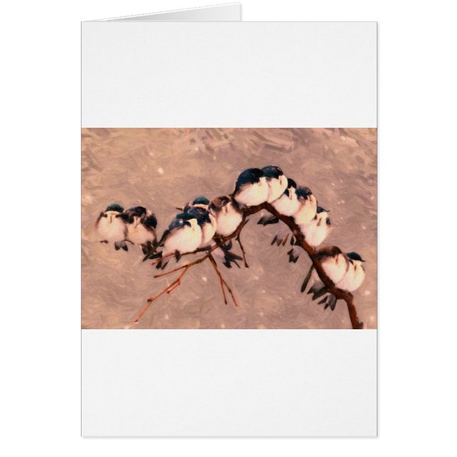 Cartão aves no inverno (Frente)