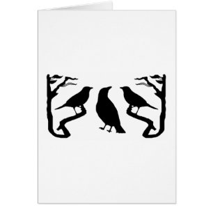 Cartão Aves Silhouette