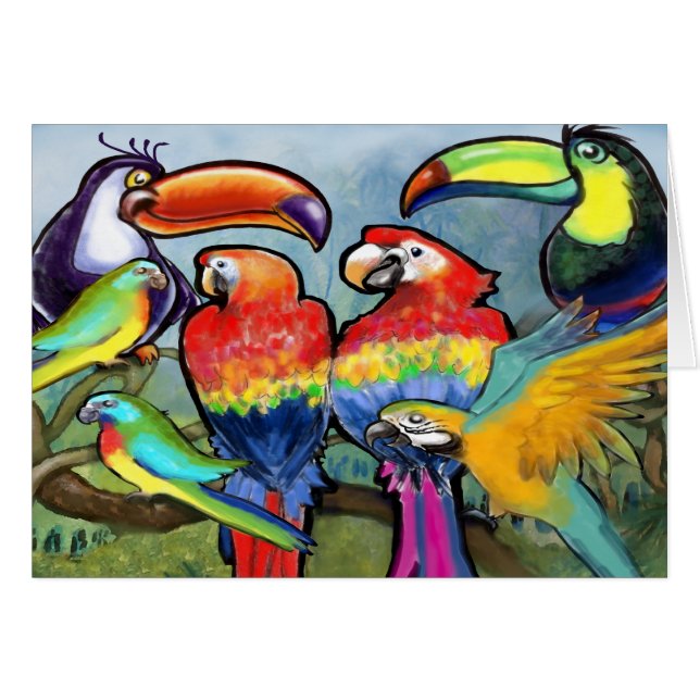 Cartão Aves Tropicais (Frente Horizontal)