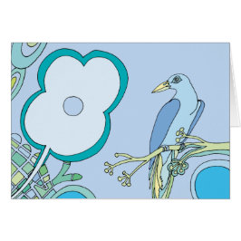 Cartão Aves Whimsical