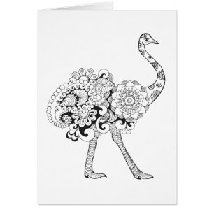 Cartão Avestruz inspirada