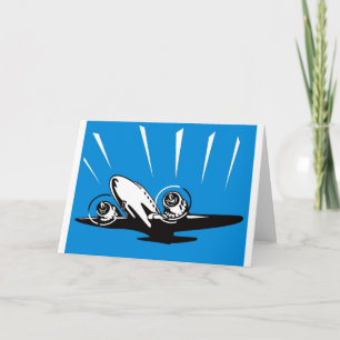 Cartão avião a hélice voo de avião
