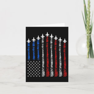 Cartão Avião Jet-Avião Usa Bandeira 4 De Julho Patrioti
