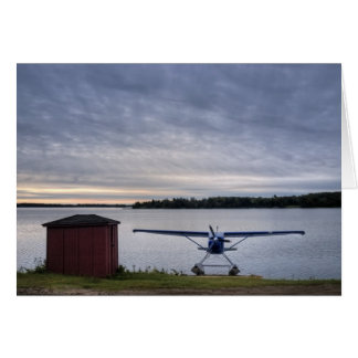 Cartão Avião no pôr do sol