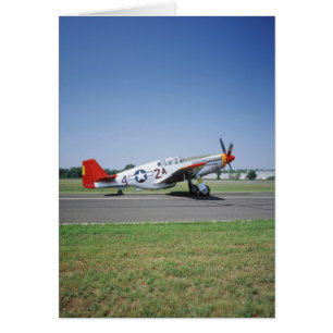 Cartão avião P-51 C Tuskegee Red Tail no CAF Air