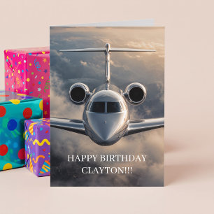 Cartão Avião Particular Executivo de Aniversário