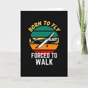 Cartão Avião-Piloto Avião Funny Dizendo Voo Piloto