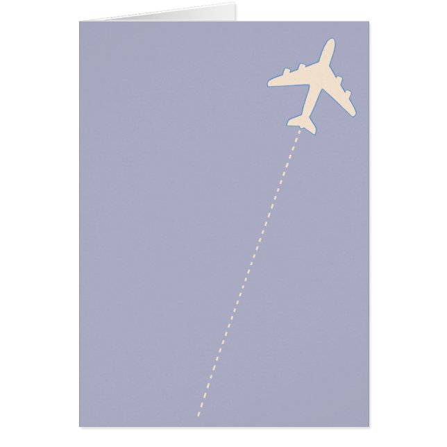 Cartão avião viagem com linha pontilhada (Frente)