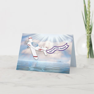 Cartão Avião Voador Aniversário Do Aniversário Voando Sob