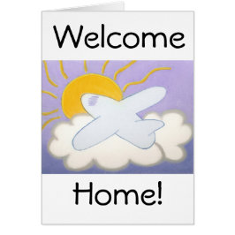 Cartão Avião voando para casa