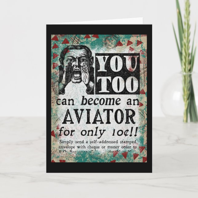 Cartão Aviator - Funny Vintage Retro (Frente)