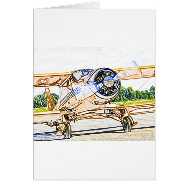 Cartão Aviões do vintage de Beachcraft Staggerwing (Frente)