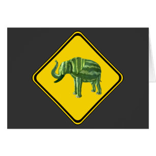 Cartão Aviso: A passar o elefante de melancia!