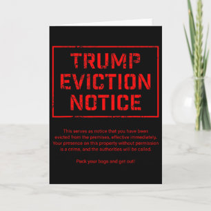Cartão Aviso de Despejo de Trump