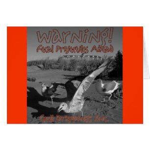 Cartão Aviso!  Projécteis Fecal adiante!