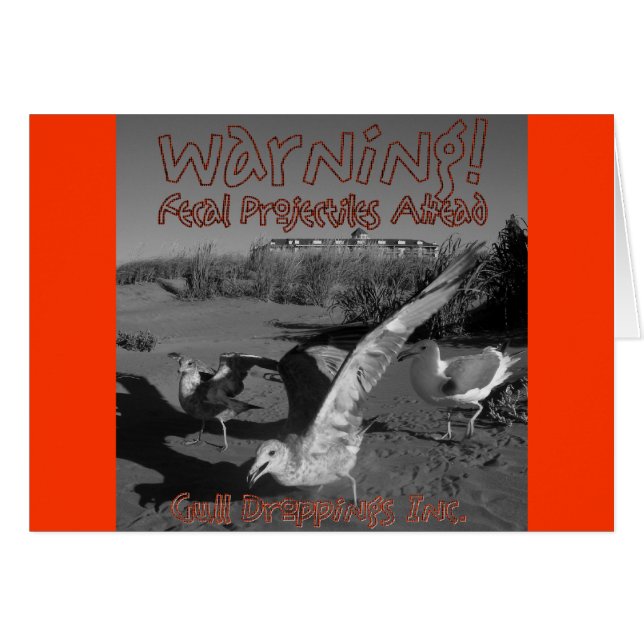 Cartão Aviso! Projetáveis Fecais À Frente! (Frente Horizontal)