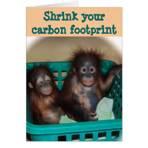 Cartão Aviso sobre a pegada de carbono
