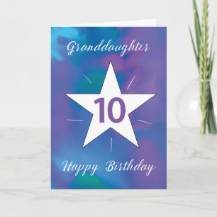 Cartão Avó 10º Aniversário - Estrela Branca Brilhante