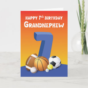 Cartão Avô, 7, Bolas de Esportes de Aniversário