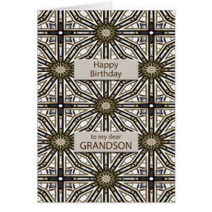 Cartão Avô Aniversário Abstrato Mandala Design