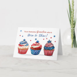 Cartão Avô Aniversário no dia 4 de julho do Patriótico da