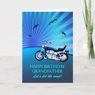 Cartão Avô Birthday Motorbike Sunset Card