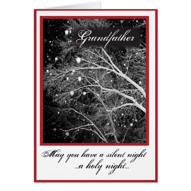Cartão Avô, Black & White Religião, Sil de Natal (Frente)