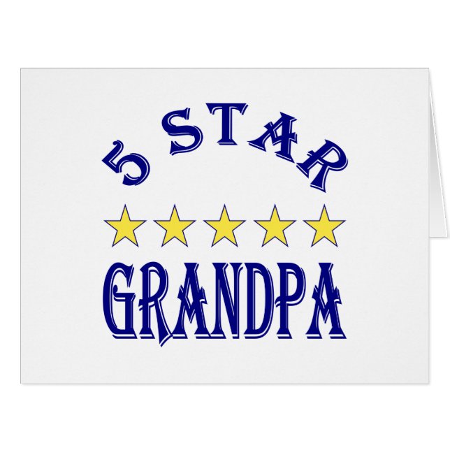 Cartão Avô Cinco Estrelas (Frente horizontal)
