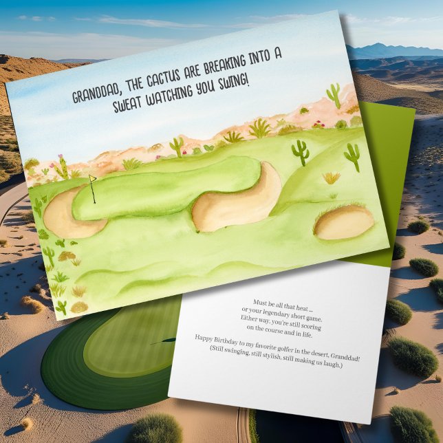 Cartão Avô, Curso de Golfe do Deserto de Aniversário, Aqu (Criador carregado)