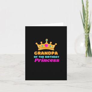 Cartão Avô da princesa de aniversário