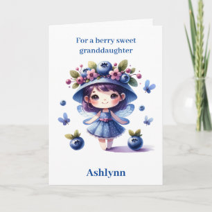 Cartão Avô de Blueberry Fairy Berry Birthday